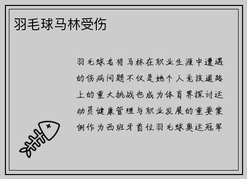 羽毛球马林受伤